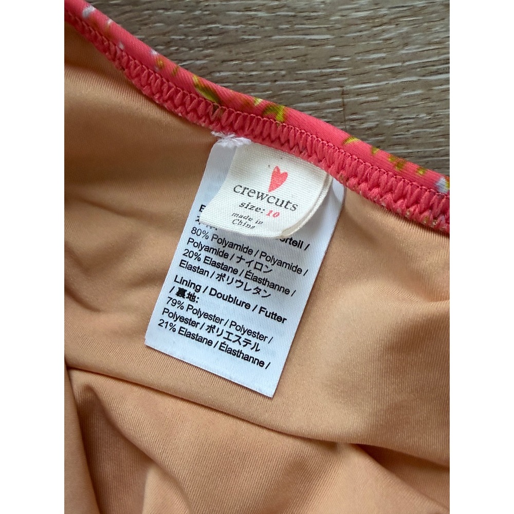 Crewcuts J.Crew Girls Pink Floral One Shoulder Cutout One Piece Swimsuit Size 10 - Picture 2 of 3